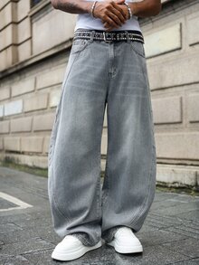 Major Grit Men's Casual Versatile Everyday Denim Jeans With Pockets - Grey - View 3