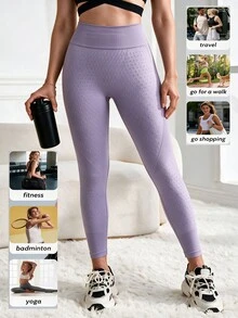 SHEIN Velisys 2pcs High Waist Seamless Sports Leggings - Multicolor - View 3