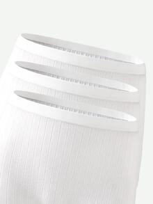 6pcs/Multi-Pack Women's Teen Minimalist Fashion Solid Color Traceable Cotton Square Hipster Panties - White - View 6