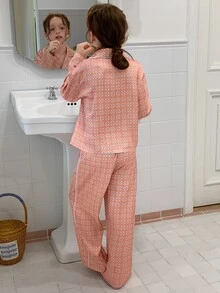 Dazy Kids Tween Girl All-Over Print Long Sleeve Top And Pants Casual Daily Home Sleepwear Set Fall - Watermelon Pink - View 5