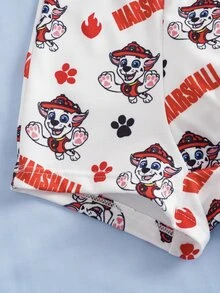 SHEIN | PAW Patrol 4pcs Young Boy Tank Top & Boxer Shorts Set, Blue & White, Cute & Adorable - Multicolor - View 10