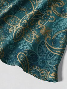 Firerie Plus Size Elegant Paisley Pattern Skirt - Suitable For Commute, Office, Party And Wedding - Green - View 4