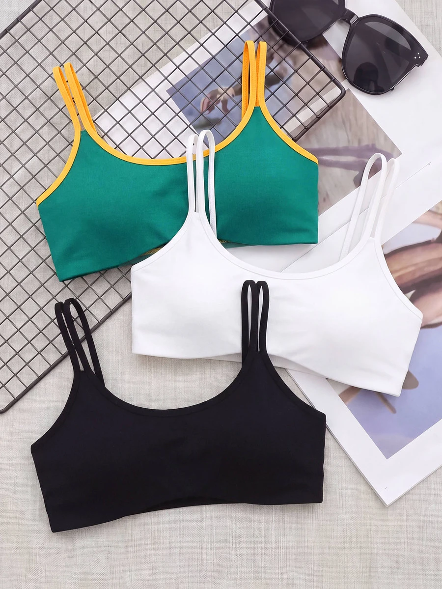 SHEIN Cheerettes 女款滾邊日常健身運動內衣 - 彩色 - 查看 1