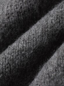 DAZY Women's Solid Color Loose V-Neck Long Sleeve Casual Vacation Autumn/Winter Knit Sweater - Grey - View 8