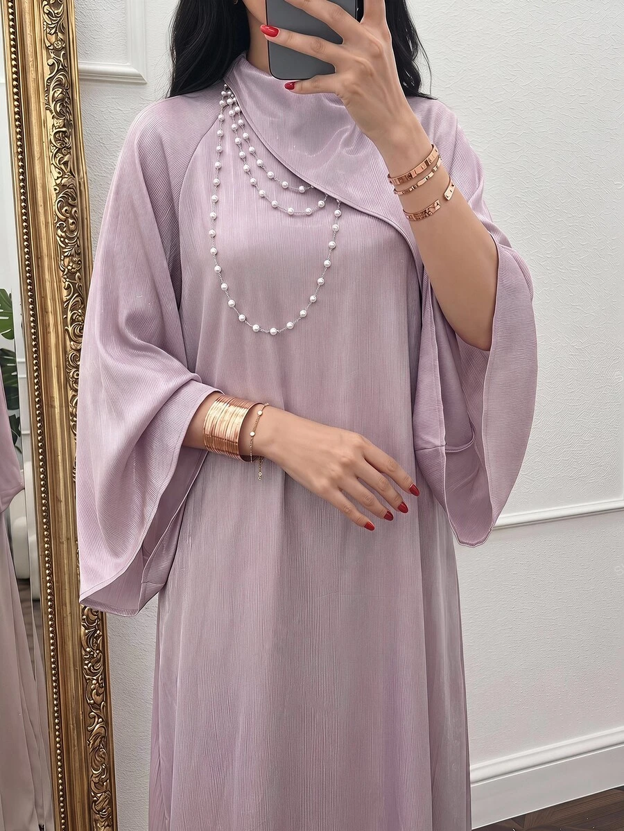 Yasmyna Women's Solid Color Casual Party Arabian Dress - Pink - View 1