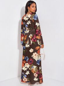 Veilorie 女款優雅長袖喇叭袖後綁帶收腰魚尾裙擺洋裝 - 彩色 - 查看 2