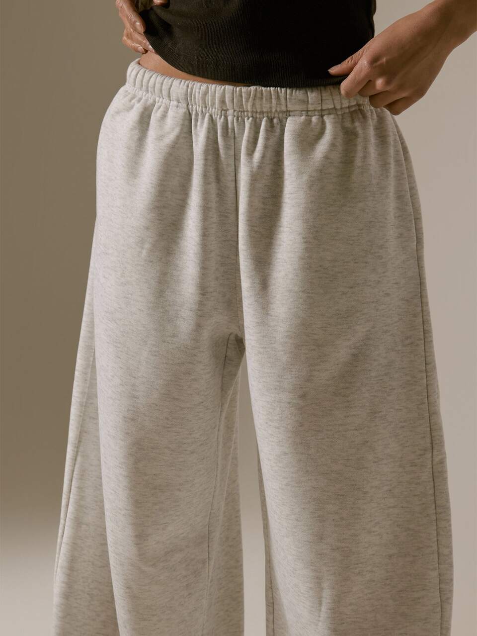 Petite Grey Oversized Casual Straight Leg Joggers