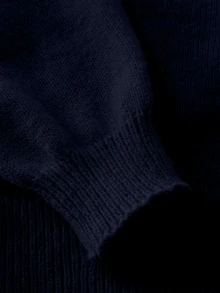 Genkimix Kids Girls' Fashion Casual Fresh Short Solid Color Autumn/Winter Hooded Knit Cardigan Sweater - Navy Blue - View 5