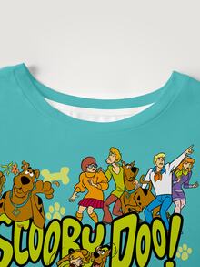 SCOOBY-DOO X SHEIN 趣味卡通狗狗印花短袖大尺碼T恤 - 白色 - 查看 5
