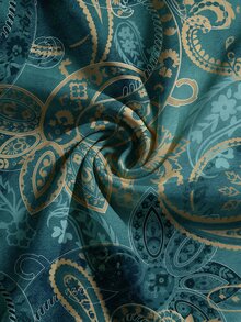 Firerie Plus Size Elegant Paisley Pattern Skirt - Suitable For Commute, Office, Party And Wedding - Green - View 5