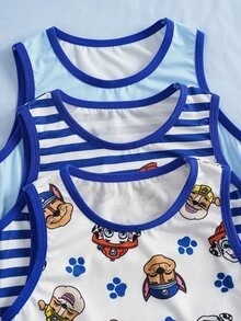 SHEIN | PAW Patrol Atasan Kasual Sehari-hari Motif Kartun Huruf untuk Anak Laki-Laki - Blue and White - View 4