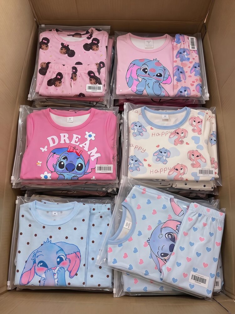 SHEIN Random 5 Sets, Get 1 Free]Surprise Box!!!! 30% Chance To Get 2 Sets!! Comfortable And Cute Printed Knit Pajama Set For Girls, Comfortable Casual Loungewear, Suitable For Daily Wear, Summer Girls Clothing, Girls Clothing, Girls Pajama Set, Girls Pajama Set, Teen Girls Clothing Slim Fit - Multicolor - View 5