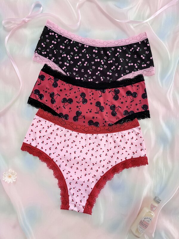 Nora Wilde Plus Size Women's Contrast Lace Fashion Panties 3-Pack