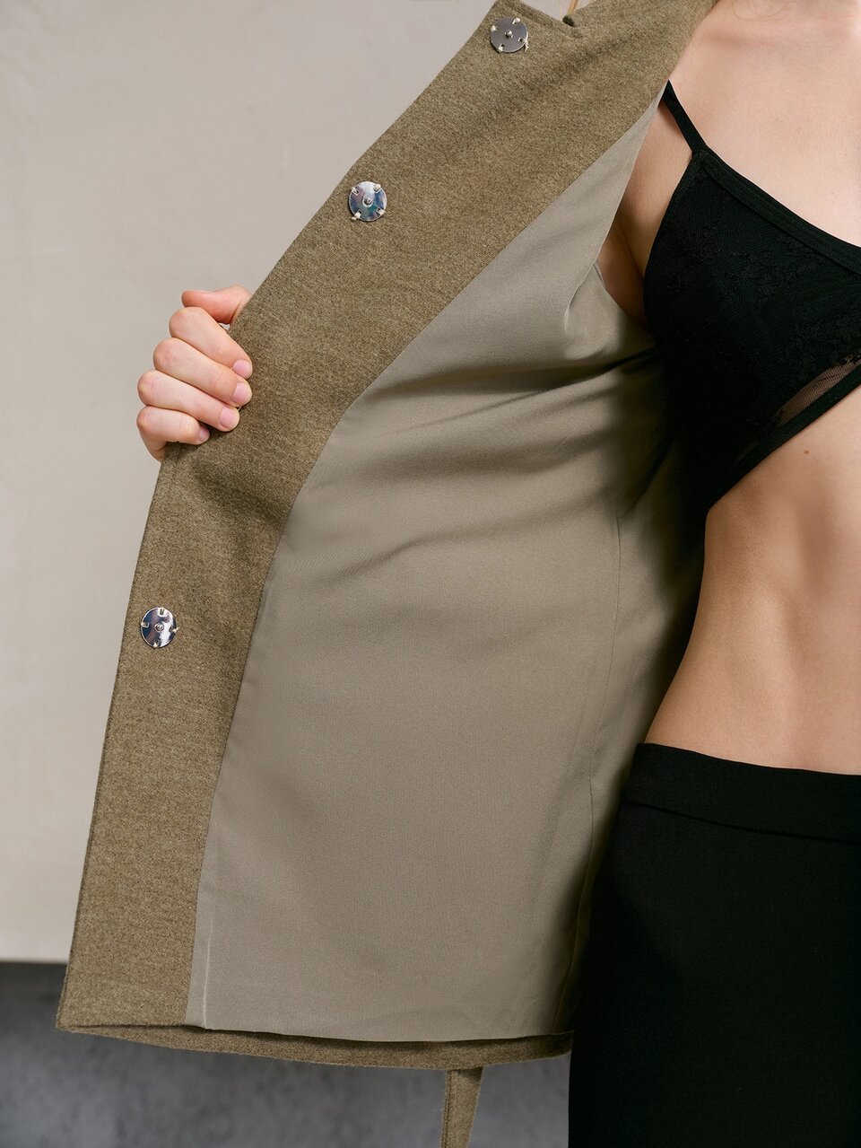 MOTF OLIVE GREEN MILITARY STYLE CAPE COAT WITH BELT