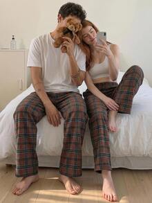 DAZY Spring Plaid Multi-Color Long Pants Men's Loungewear - Multicolor - View 7