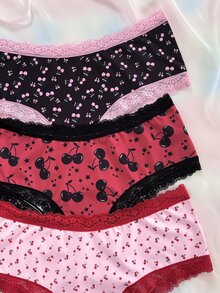 Nora Wilde Plus Size Women's Contrast Lace Fashion Panties 3-Pack - Multicolor - View 3