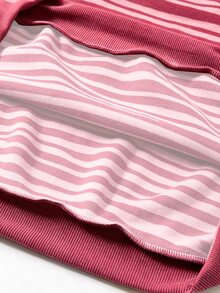 Breezaya 2 Pieces Women's Loose Striped Crew Neck Drop Shoulder Sweatshirt And Striped Pants, Winter Set Fall - Multicolor - View 4