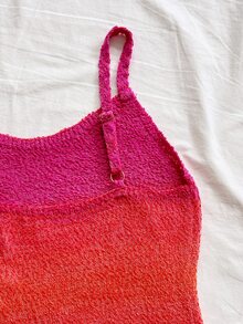 Soleia Women's Plus Size Gradient Color Casual Sexy Knit Camisole Going Out Beach Pink Summer - Multicolor - View 6