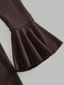 Girlism Kids Tween Girls Dresses Deep Coffee Brown Colorblock Bow Long Sleeve Dress, Suitable For Prom, Party, Holiday Occasions, Tea Party - Coffee Brown - View 5