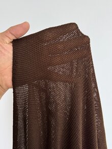 Rustia Sweater Ukuran Besar dengan Rumbai di Bagian Bawah dan Lengan Kelelawar untuk Musim Gugur - Coffee Brown - View 8