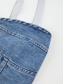 GlowEve Casual High Waist Blue Daily Stretchy Washed Comfortable Flattering Wear Plus Size Denim Top For Women - Medium Wash - View 4