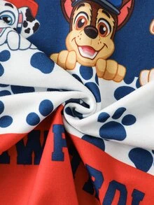 SHEIN | PAW Patrol 小男孩字母卡通圖案休閒日常短袖T恤 - 彩色 - 查看 7