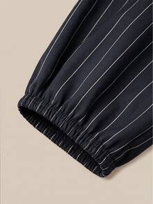 Poéselle Women's Striped Casual Party Long Dress,Suitable For The Office Or Teachers' Day.Winter Dress - Navy Blue - View 10