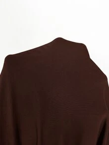 Lumalex 新款棕色優雅女款心形領長洋裝 - 棕色 - 查看 15