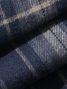 DAZY Plaid Loose Wide Leg Pants With Elastic Waist, Casual Daily Home Wear, Autumn/Winter Long Pants, Maternity Pants - Blue - View 8