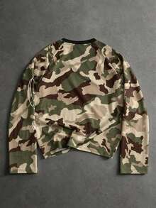 Sport MetroGents Men's Camouflage Print Long Sleeve Sports T-Shirt - Green - View 5