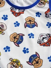 SHEIN | PAW Patrol Atasan Kasual Sehari-hari Motif Kartun Huruf untuk Anak Laki-Laki - Blue and White - View 8