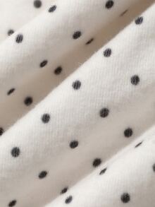FRIFUL Women's Polka Dot Print Asymmetric Neck Long Sleeve Fashion T-Shirt Fall - White - View 8