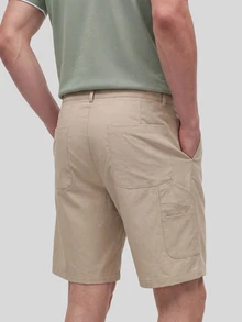 TekDrob Water Repellent & UV Protection Polyamide Utilitary Shorts With Single Security Pocket - Khaki - View 3