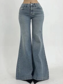 Dazy Tall Women's Elegant Flare Jeans Fall - Medium Wash - View 4