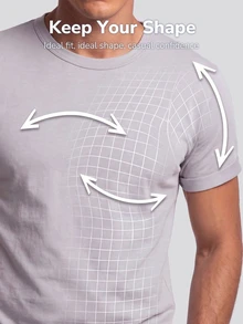 TekDrob Anti-Odor Modal T-Shirt With Crew-Neck And Rolled Tacked Cuffs - Grey - View 4