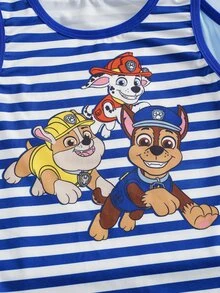 SHEIN | PAW Patrol Atasan Kasual Sehari-hari Motif Kartun Huruf untuk Anak Laki-Laki - Blue and White - View 5
