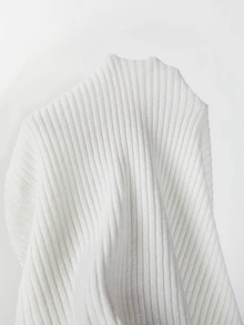 SHEIN Fall Winter V‑Neck Long Sleeve Ribbed Knit Midi Bodycon Dress, Elegant Fitted Party Dress - White - View 6
