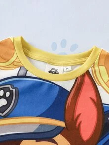 SHEIN | PAW Patrol Young Boy Cartoon Print Casual Daily Short Sleeve T-Shirt - Multicolor - View 4