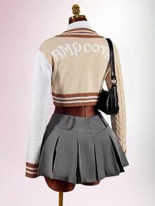 Amplova 女款針織開襟衫，適合返校季，校園風，性感學院風優雅大方，前衛性感日常穿搭，白色秋季款 - 彩色 - 查看 11