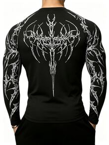 Gym Rark Áo thun thể thao nam tay dài raglan in họa tiết Gothic - Nhiều màu - Xem 2