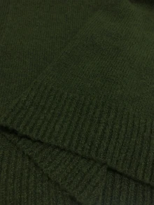 Vibekara Autumn/Winter Fashion Design Vintage Army Green Diagonal Button Lapel Long Sleeve Cardigan Sweater Fall - Army Green - View 7