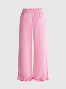 ROMWE Women's Vintage Y2K Applique Embroidery Drawstring Waist Loose Sweatpants - Pink - View 2