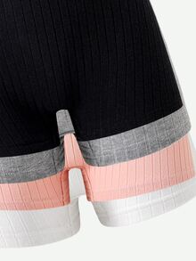 6pcs/Multi-Pack Women's Teen Simple Fashion Solid Color Traceable Cotton Square Hipster Panties - Multicolor - View 7