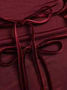 Sweetra Autumn Fashion Design New Elegant Commuter Draped Neck Draped Backless Tie-Up Deep Red Vintage Women's Tank Top For Daily Wear - Burgundy - View 6