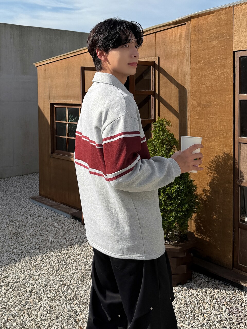 Men's Letter Graphic Patchwork Color Casual Everyday Sweatshirt