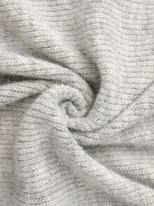 Auralis Off-Shoulder Folded Long Sleeve Fitted Grey Knit Dress, Sexy Soft Aesthetic, Autumn/Winter - Light Grey - View 9
