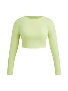 SHEIN Cheerettes 女款大尺碼純色長袖上衣與內搭褲休閒日常運動套裝 - 彩色 - 查看 11