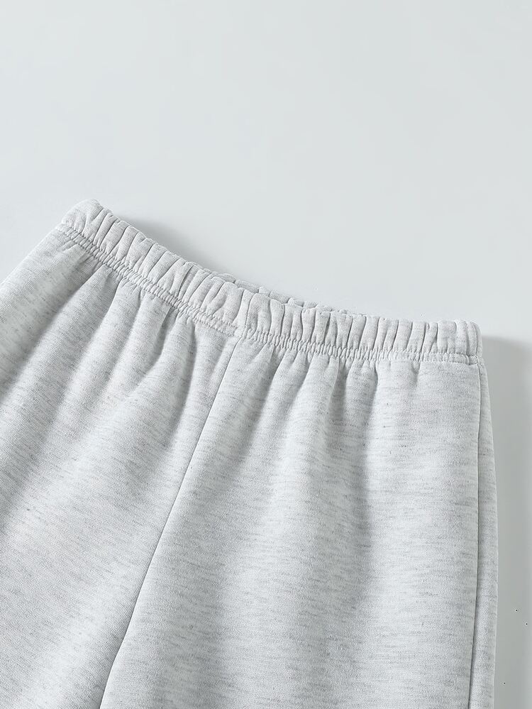2 Packs Vacaura Boy Minimalist Casual Fashion Sports Black & Grey Brushed Straight Leg Sweatpants, Suitable For Spring, Autumn And Winter - Multicolor - View 4
