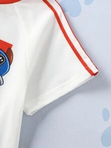 SHEIN | PAW Patrol 2pcs/Set Young Boy Casual Style Cartoon Print Crew Neck Short Sleeve T-Shirt And Shorts Comfortable Two Pieces Set - Multicolor - View 6