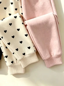 Young Girl Autumn/Winter Casual Versatile Thermal Lined Sweatpants - Multicolor - View 4
